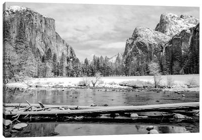 Yosemite Valley Winter View Canvas Art Print - Yosemite National Park Art