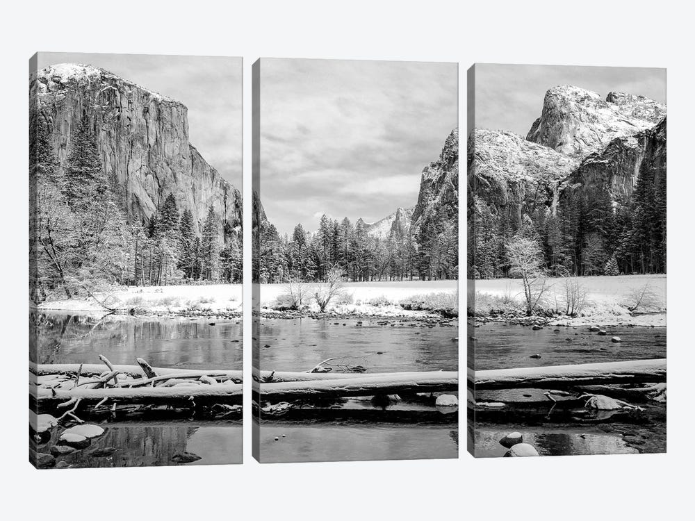 Yosemite Valley Winter View by Stephen Hodgetts 3-piece Canvas Wall Art