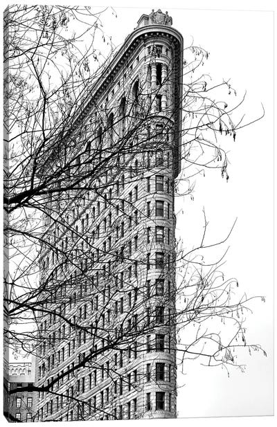 Flatiron Building Through The Trees New York Canvas Art Print - Flatiron Building