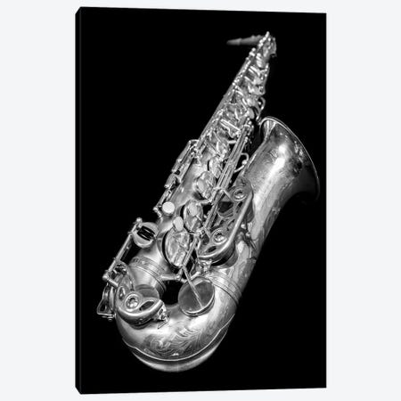 Selmer Silver Alto Saxophone Canvas Print #HDG59} by Stephen Hodgetts Art Print