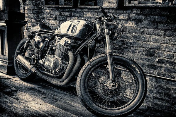 New York City: Honda Cb750 New York Vintage Print by Stephen Hodgetts