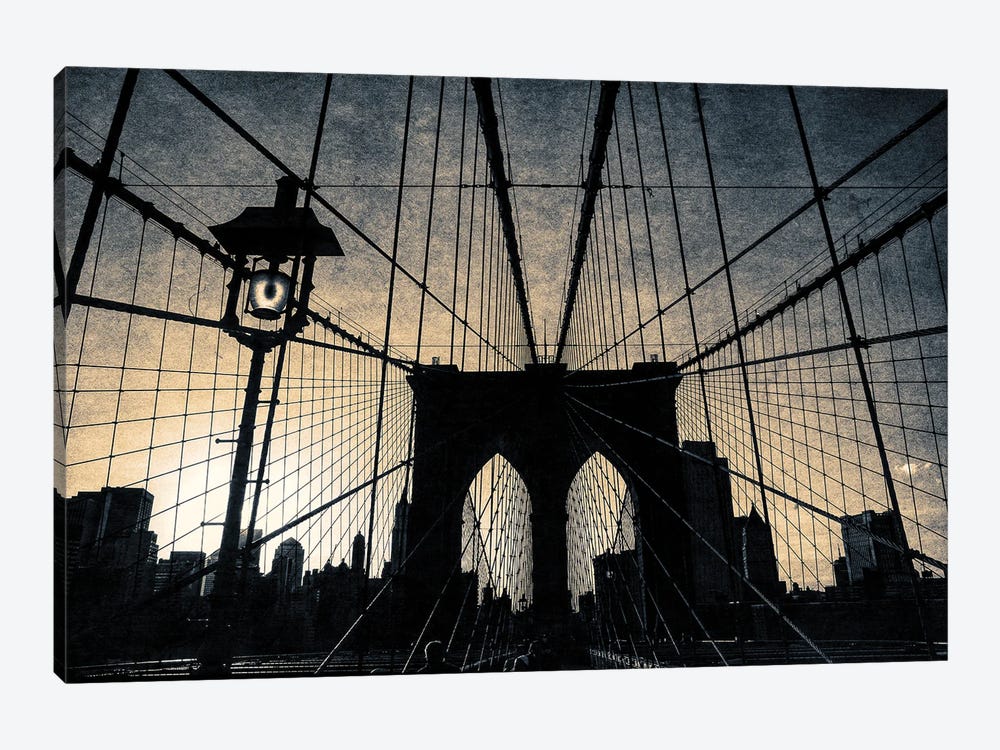 Brooklyn Bridge Vintage Print by Stephen Hodgetts 1-piece Canvas Wall Art
