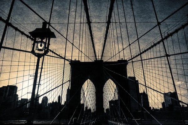 Stephen Hodgetts: Brooklyn Bridge Vintage Print by Stephen Hodgetts