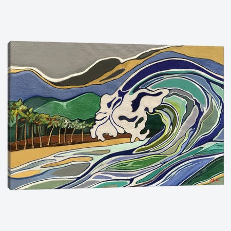 Breaking Wave On Oahu Beach Canvas Print #HDH11} by Hidden Hale Canvas Artwork