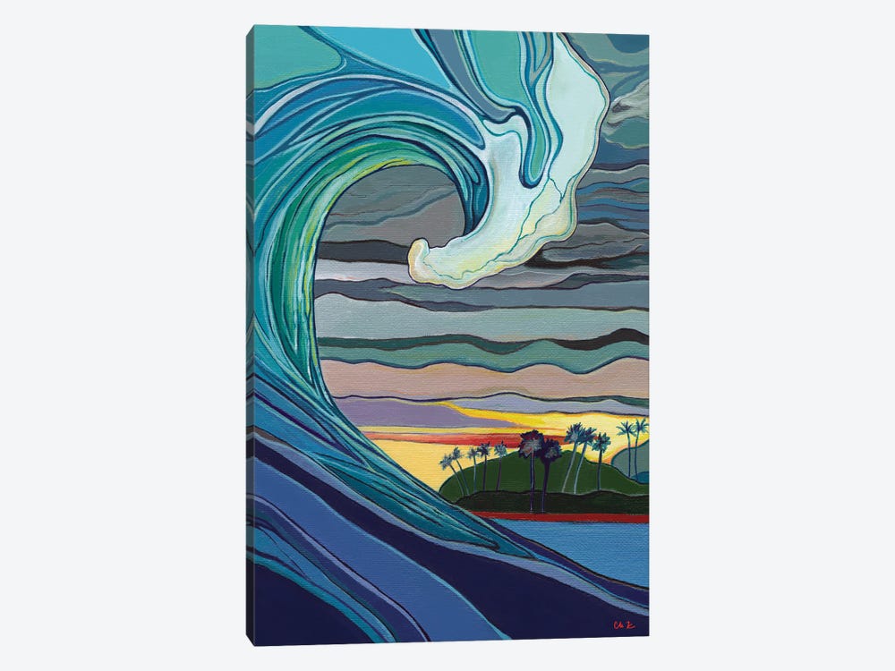 Colorful Ocean Wave At Sunset by Hidden Hale 1-piece Canvas Art Print