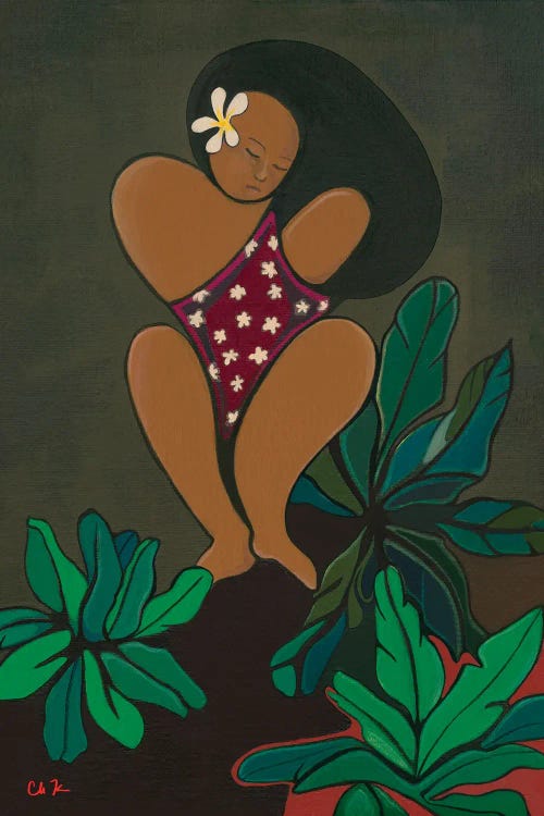 Woman With Ferns