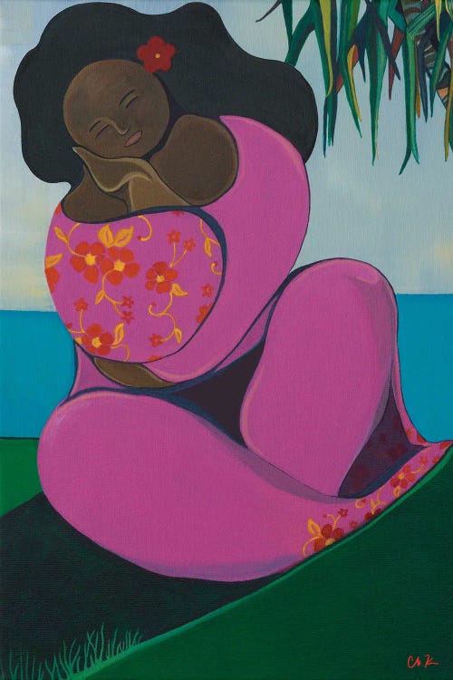 Polynesian Woman In A Pink Dress