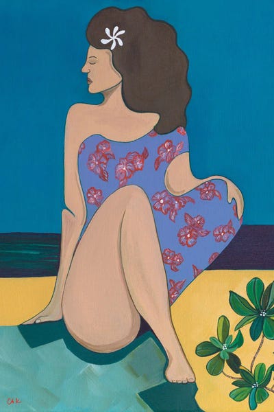 On Island Time: Woman In Purple On A White Sand Beach by Hidden Hale