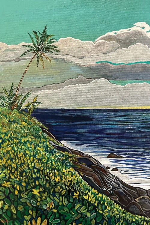 Naupaka On A Rocky Ocean Shore by Hidden Hale wall art