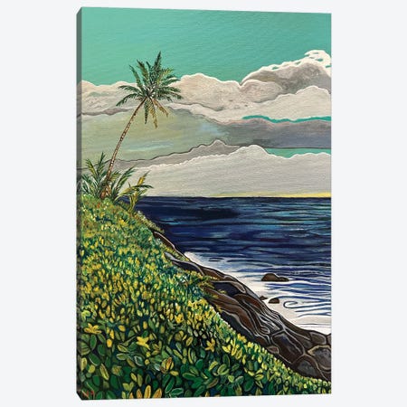 Naupaka On A Rocky Ocean Shore Canvas Print #HDH29} by Hidden Hale Canvas Art Print