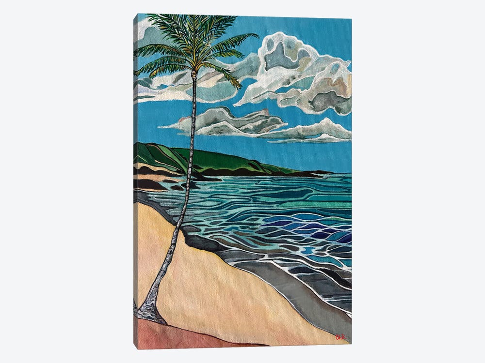 Coconut Palm On A White Sand Beach by Hidden Hale 1-piece Canvas Art