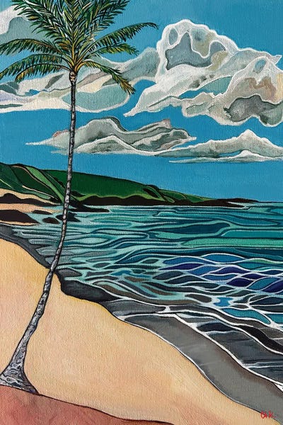 Fine Art Print: Coconut Palm On A White Sand Beach by Hidden Hale