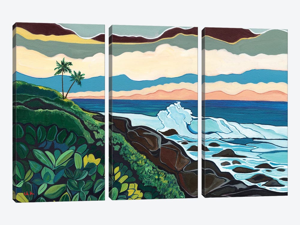 Coastline On Hawaii Island by Hidden Hale 3-piece Canvas Artwork