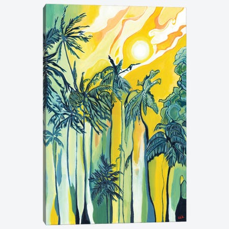 Palms In The Sun Canvas Print #HDH34} by Hidden Hale Art Print
