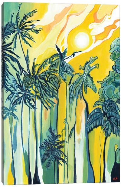 Palms In The Sun Canvas Art Print - Hidden Hale