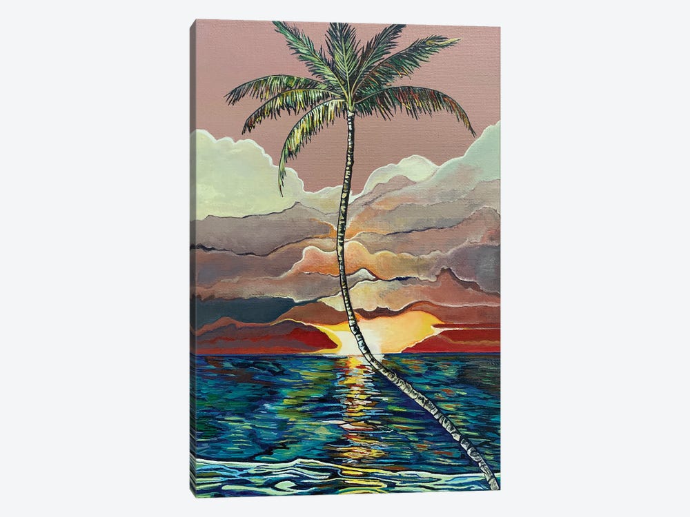 Palm With A Purple Sky by Hidden Hale 1-piece Canvas Print