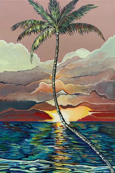 Fine Art Print: Palm With A Purple Sky by Hidden Hale