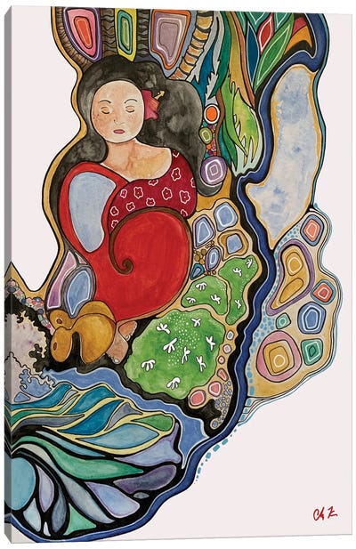 Woman By The Sea Canvas Art Print - Hidden Hale