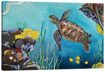 Honu Under The Sea Canvas Art Print - Hidden Hale