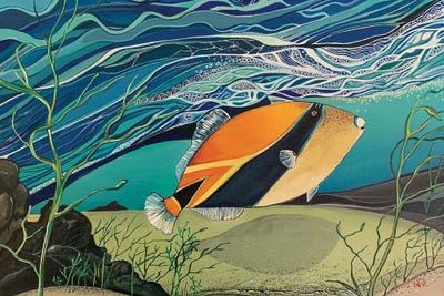 Tropical Fish Under The Waves by Hidden Hale art print