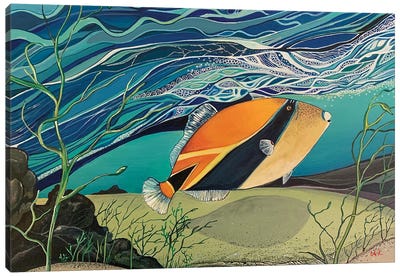 Tropical Fish Under The Waves Canvas Art Print - Hidden Hale