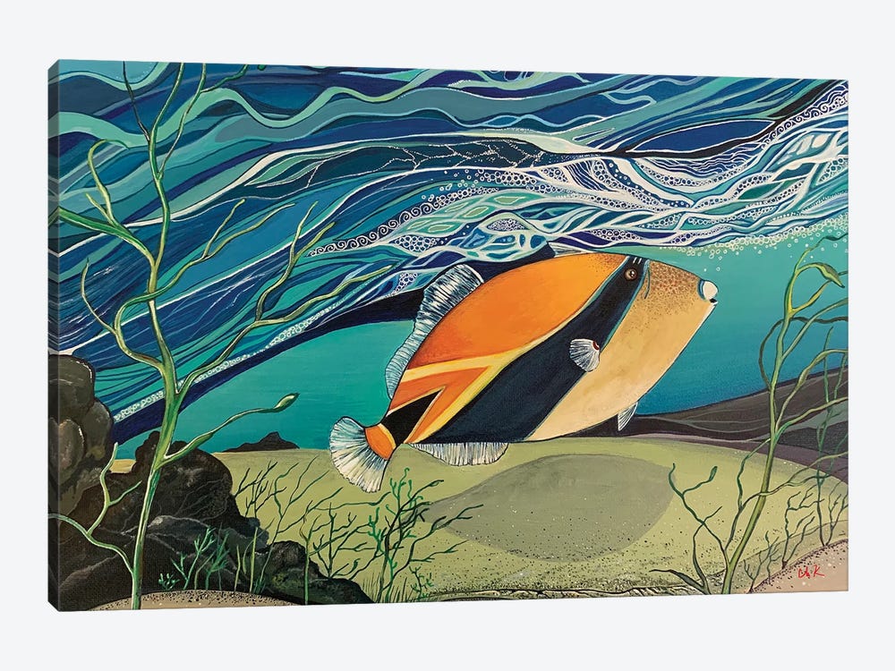 Tropical Fish Under The Waves by Hidden Hale 1-piece Canvas Artwork