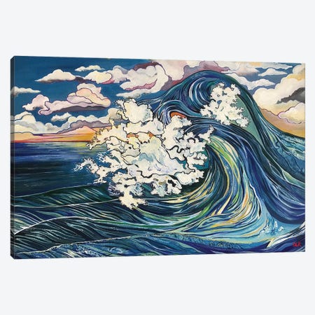 Playful Waves Canvas Print #HDH39} by Hidden Hale Canvas Artwork