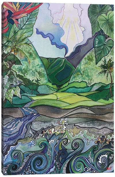 Waipio Valley Canvas Art Print - Hawaii Art