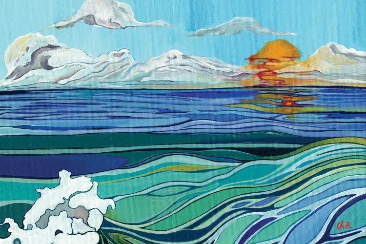 Setting Sun On A Lazy Sea by Hidden Hale wall art