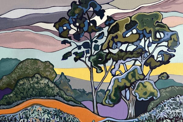 Two Trees In Volcano Park Forest