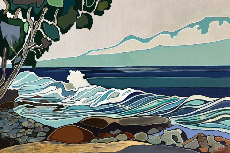 Waves On Hawaii Island Coastline by Hidden Hale wall art