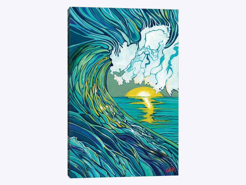 Yellow Glow On A Wave by Hidden Hale 1-piece Canvas Print
