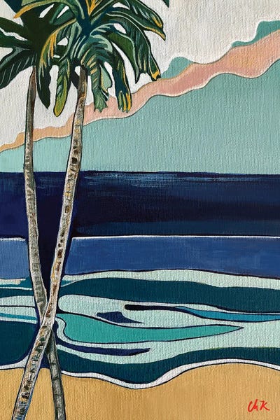 Fine Art Print: Two Palms On A Beach by Hidden Hale