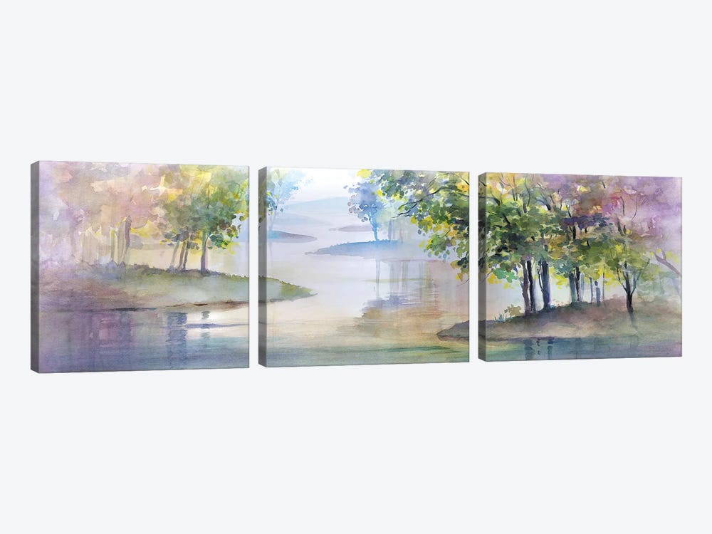 Meandering Lake II by Theresa Heidel 3-piece Canvas Print