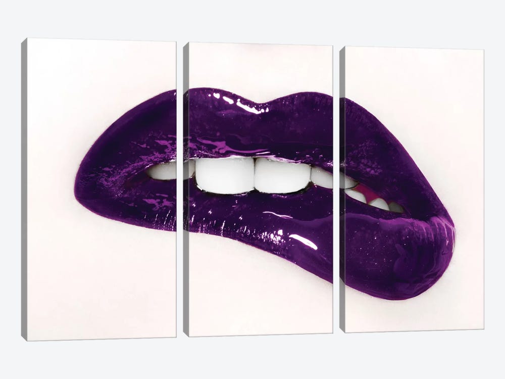 Julie G. In Glossy Purple by Herve Dunoyer 3-piece Canvas Print