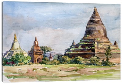 Bagan Ancient Pagodas Canvas Art Print - Pagodas