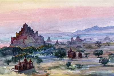 Bagan Area Of Thousands Pagodas by CountessArt canvas print