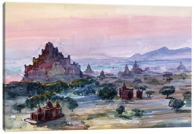 Bagan Area Of Thousands Pagodas Canvas Art Print - Old Bagan