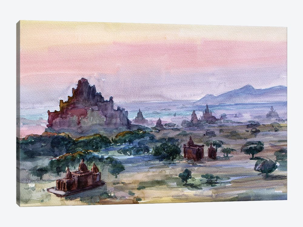 Bagan Area Of Thousands Pagodas by CountessArt 1-piece Canvas Art