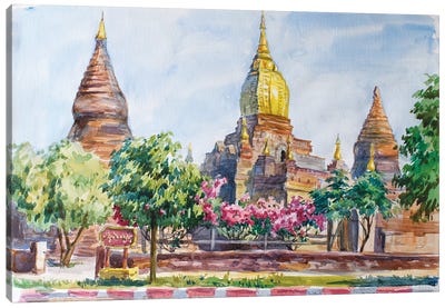 Bagan Buddhist Temple Canvas Art Print - Pagodas