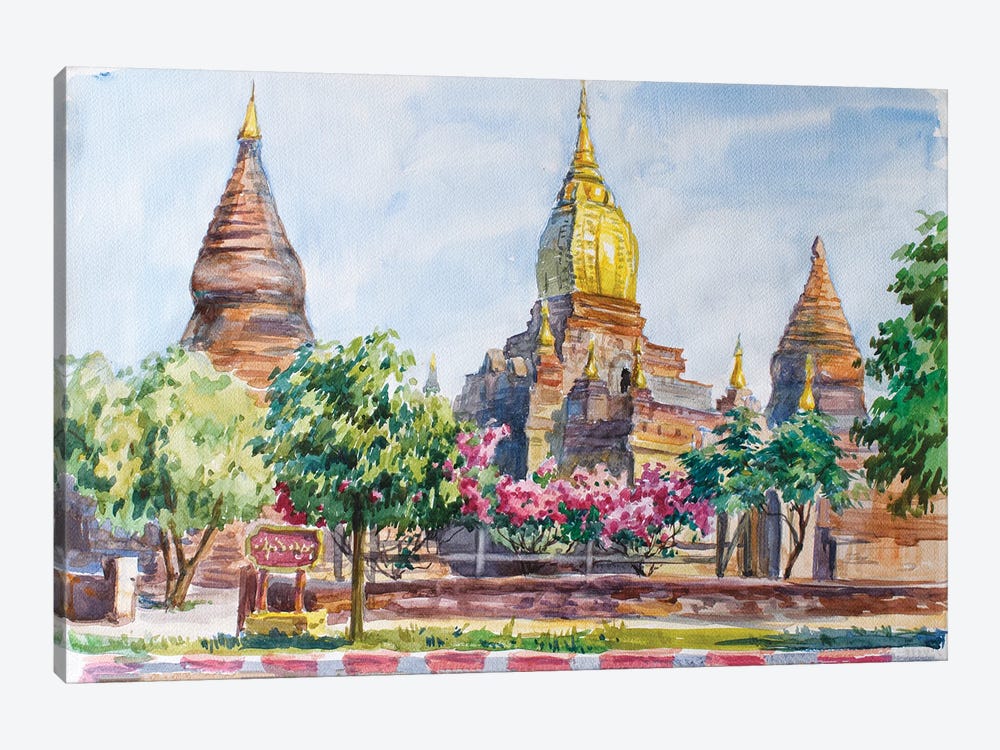 Bagan Buddhist Temple by CountessArt 1-piece Canvas Art Print