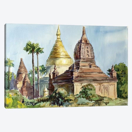 Bagan Pagodas Through Ages Canvas Print #HDV106} by CountessArt Art Print