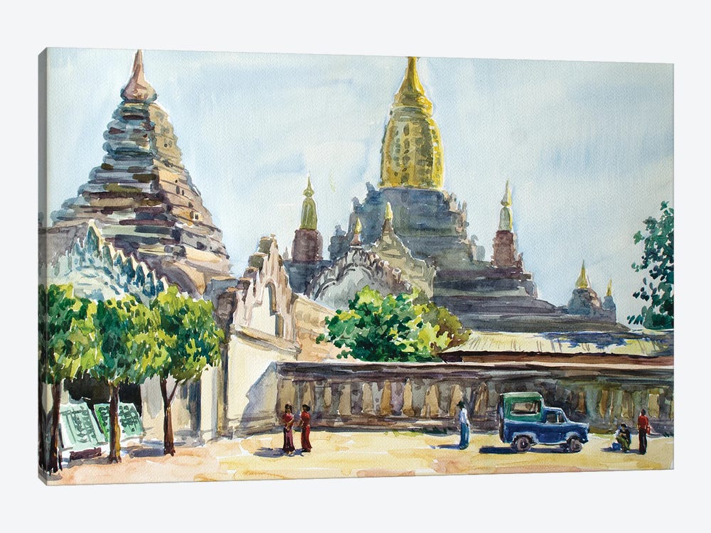 Bagan Principal Budhist Pagoda by CountessArt 1-piece Canvas Artwork