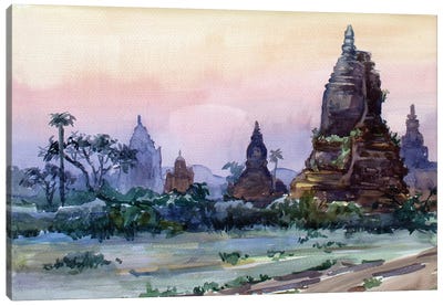 Bagan Sunrise Canvas Art Print - Southeast Asian Culture