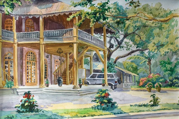 Southeast Asian Culture: Bagan Villa In Colonial Style by CountessArt