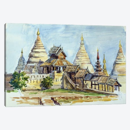 Bagan Wooden Buddhist Temple Canvas Print #HDV110} by CountessArt Canvas Art Print