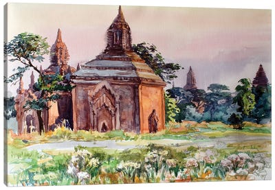 Bagarn Early Morning Canvas Art Print - Old Bagan