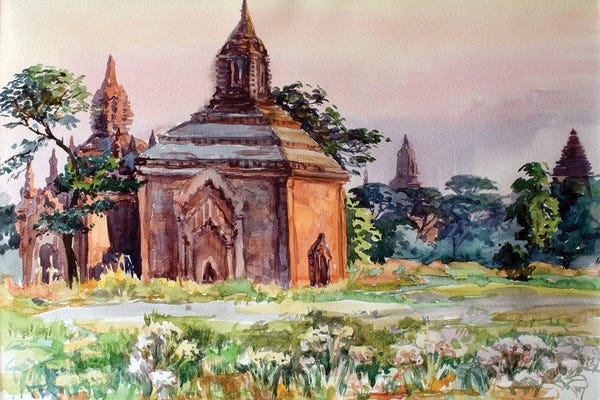Burma (Myanmar): Bagarn Early Morning by CountessArt