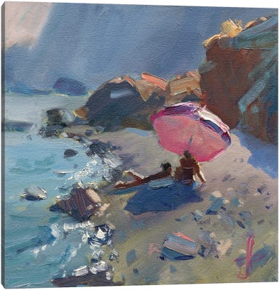 Bathers II Canvas Art Print - Rocky Beach Art