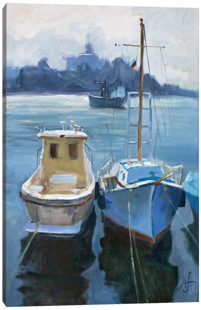 Boats Of Sozopol Bulgaria Canvas Art Print - CountessArt